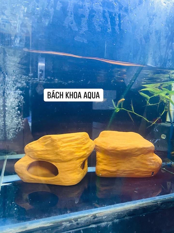 Hang gốm hình núi trang trí bể cá